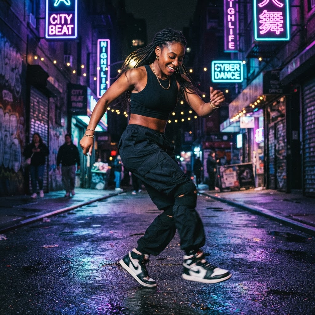 Neon Footwork Dance Challenge